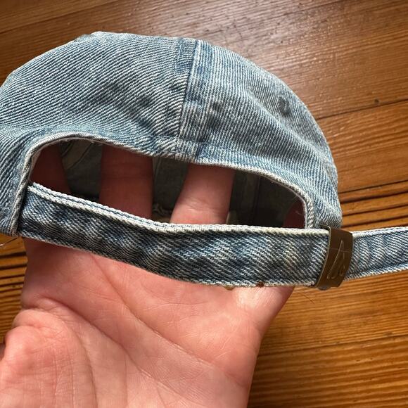 Denim jean adjustable martini drink patch baseball cap - Picture 3 of 4